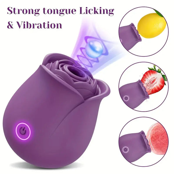 1pc Rose Vibrator Toy Female, Oral Sex Sucking Clitoral Stimulator Toys With 10 ModesWaterproof Clitoral Stimulator, Adult Sex Toys